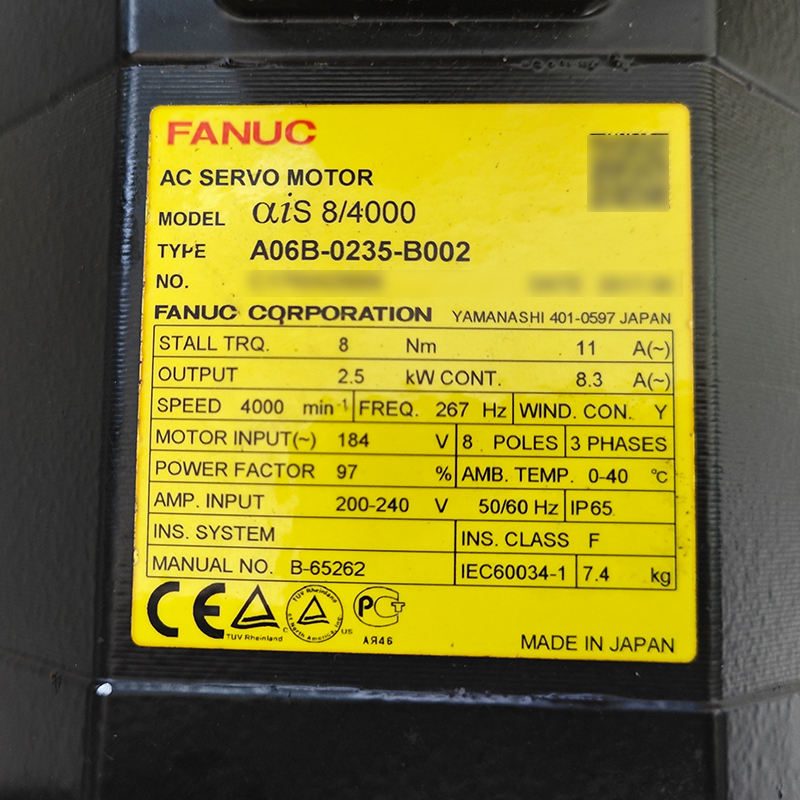 Серводвигатель переменного тока Fanuc A06B-0235-B002