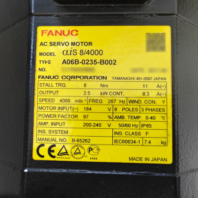 Серводвигатель переменного тока Fanuc A06B-0235-B002